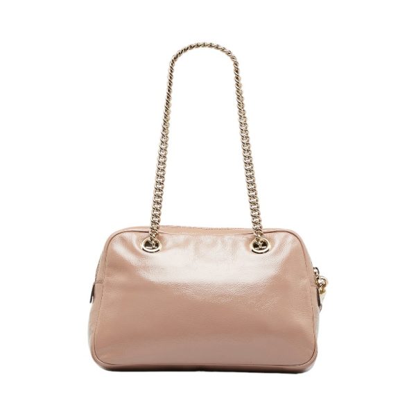 2 Gucci Chain Shoulder Bag Leather Pink Gold