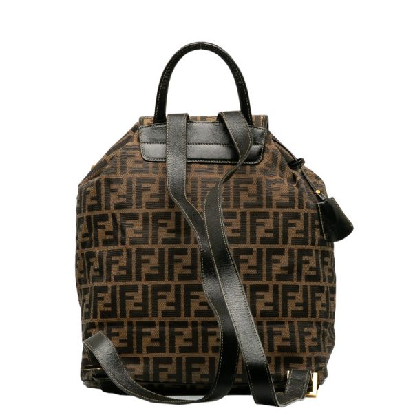 2 Fendi Rucksack Backpack Canvas Leather Brown Black