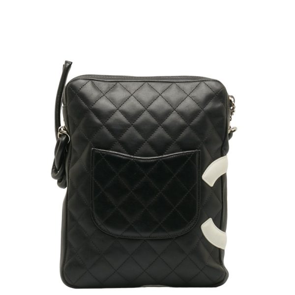 2 Chanel Crossbody Shoulder Bag Leather Black