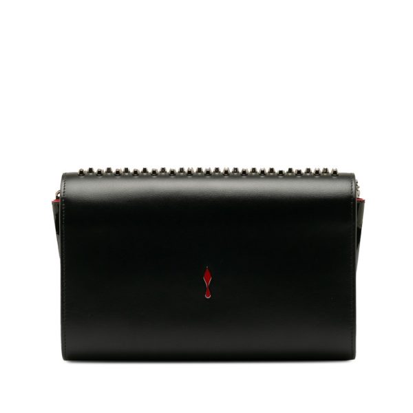 2 Christian Louboutin Chain Shoulder Bag Leather Blackred