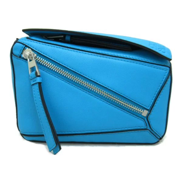 2101217186728 2 LOEWE Calf Cowhide Ladies Bum Shoulder Bag Blue