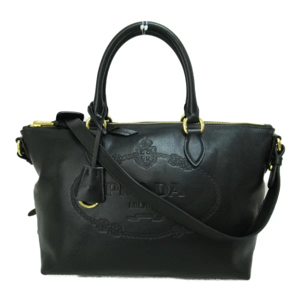 2101217422048 3 PRADA Calf cowhide Ladies Tote bag Black