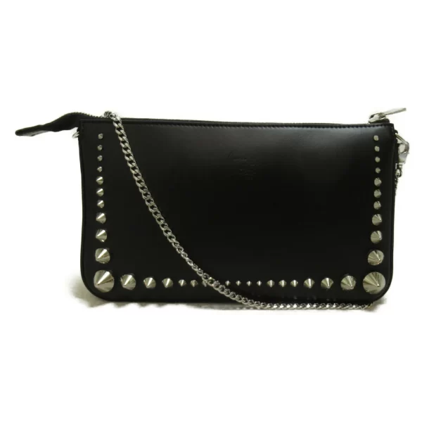 2101217485692 1 Christian Louboutin Chain Leather Shoulder Bag Black