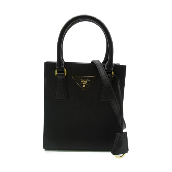 2101217485890 1 PRADA Womens Leather Shoulder Bag Black