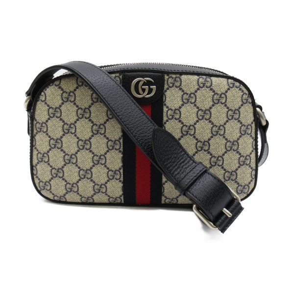 2101217538442 1 Gucci Camera Bag Shoulder Leather GG Supreme Canvas Beige Navy