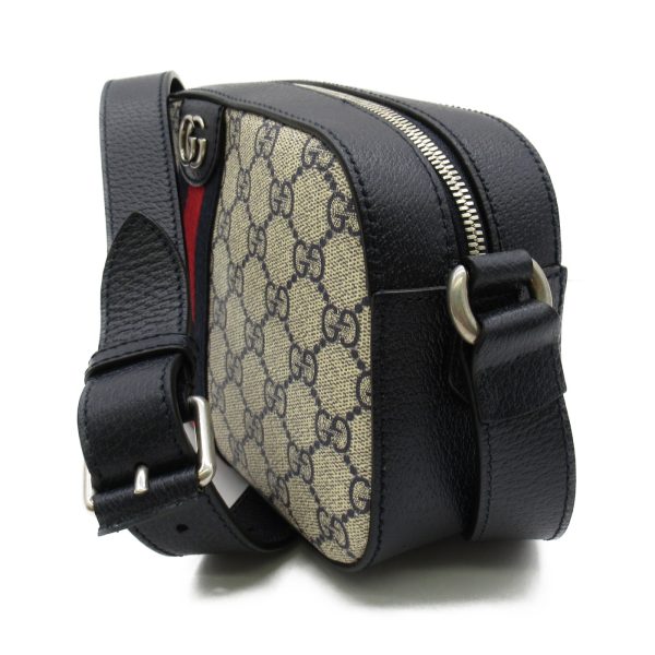 2101217538442 2 Gucci Camera Bag Shoulder Bag Leather GG Supreme Canvas Beige Navy