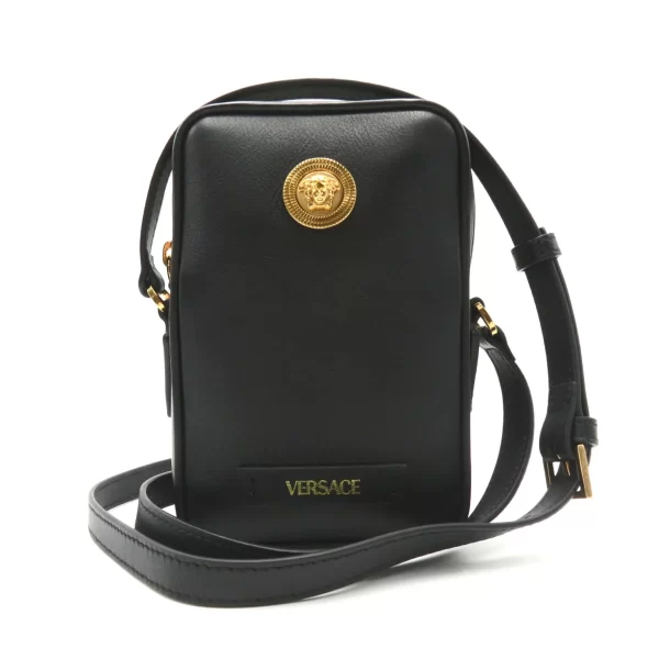 2101217541619 1 VERSACE Medusa Biggie Polyamide Womens Crossbody Shoulder Bag Black