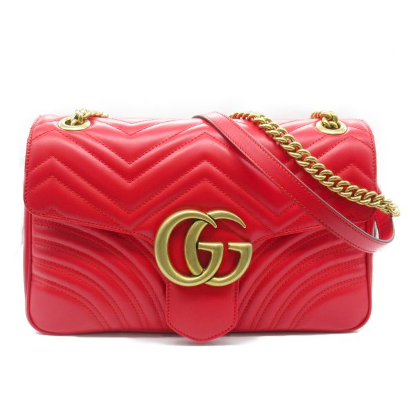 2101217607735 1 Gucci GG Marmont Medium Shoulder Bag Leather Red