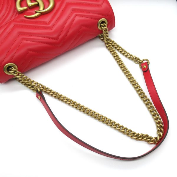 2101217607735 8 Gucci GG Marmont Medium Shoulder Bag Leather Red