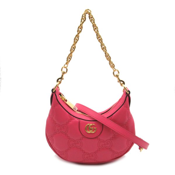 2101217608015 1 Gucci GG Matelasse Mini Bag Shoulder Bag Leather Pink