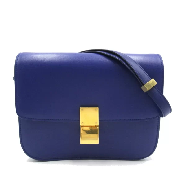 2101217663298 1 CELINE Leather Womens Shoulder Bag Blue