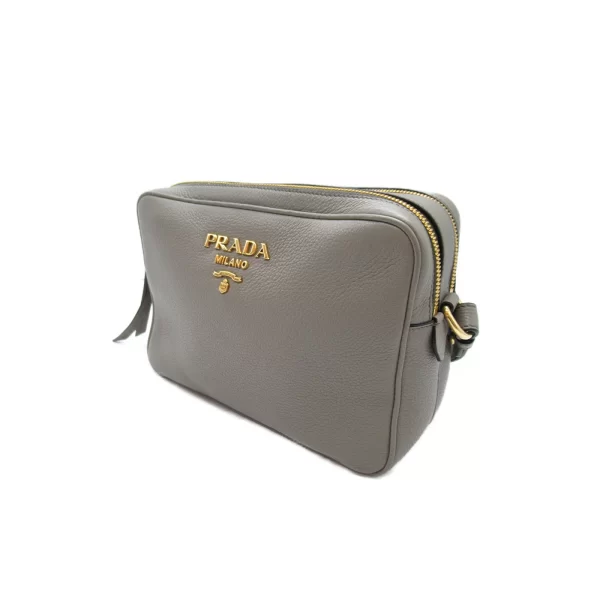 2101217770675 4 PRADA Leather Ladies Shoulder Bag Gray