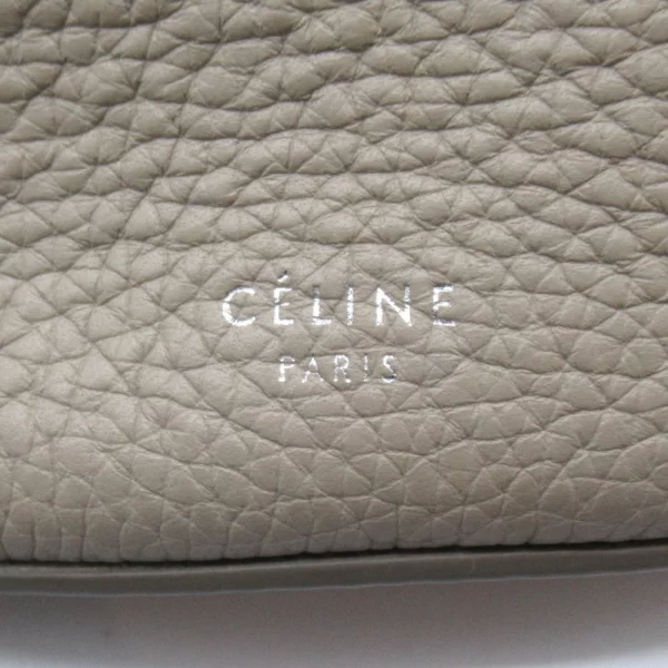 2101217770873 11 CELINE Leather Womens Big Bucket Shoulder Bag Beige