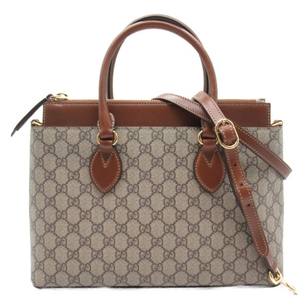 2101217772808 1 Gucci GG Supreme 2way Tote Bag Canvas Beige Brown