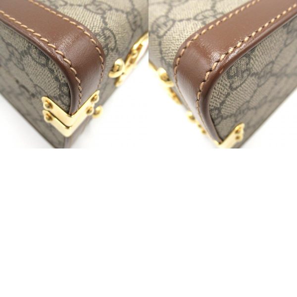 2101217786874 13c Gucci Savoy Beauty Case 2way Shoulder Bag PVC Coated Canvas Brown