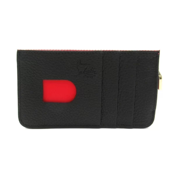 2101217786966 2 Christian Louboutin Coin Case Studded Mens Womens Leather Wallet Black