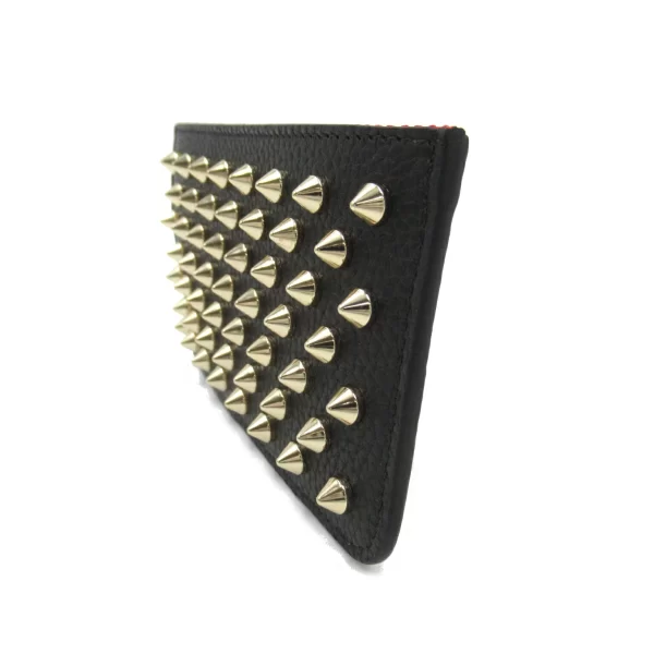 2101217786966 3 Christian Louboutin Coin Case Studded Mens Womens Leather Wallet Black