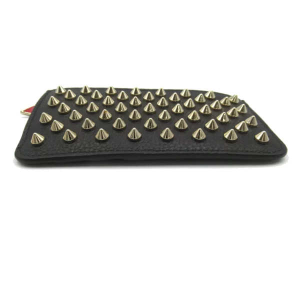 2101217786966 4 Christian Louboutin Coin Case Studded Mens Womens Leather Wallet Black