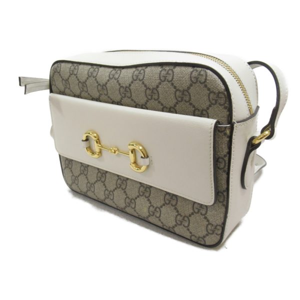 2106800529517 4 Gucci Small Shoulder Bag Leather PVC Coated Canvas White Beige