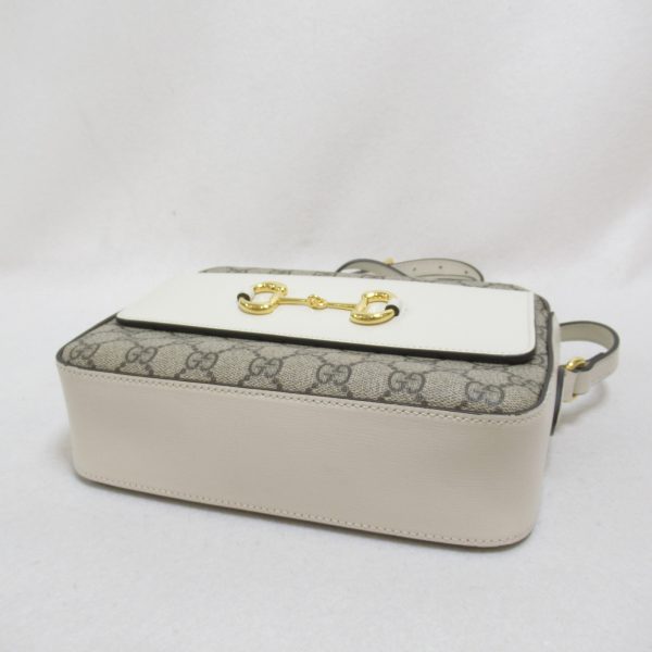 2106800529517 5 Gucci Small Shoulder Bag Leather PVC Coated Canvas White Beige