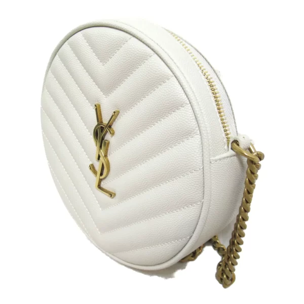 2107400213974 4 SAINT LAURENT Chain Leather Ladies Shoulder Bag White