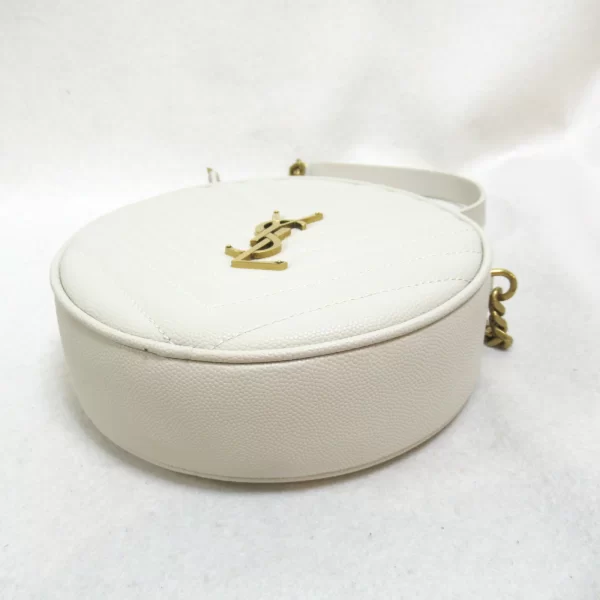 2107400213974 5 SAINT LAURENT Chain Leather Ladies Shoulder Bag White