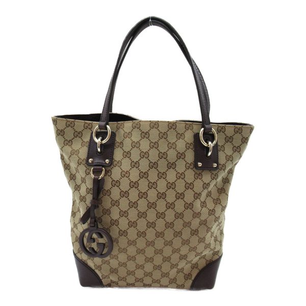 2118400120568 3 Gucci Tote Bag GG Canvas Beige Dark Brown