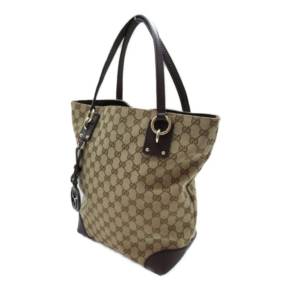 2118400120568 4 Gucci Tote Bag GG Canvas Beige Dark Brown