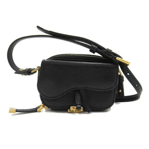 2118800094223 2 Dior Leather Womens Pouch Shoulder Bag Black