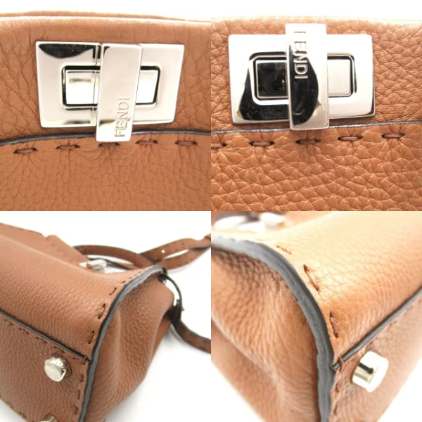 2118800094766 10c Fendi Selleria Mini Peekaboo Leather Two Way Shoulder Bag