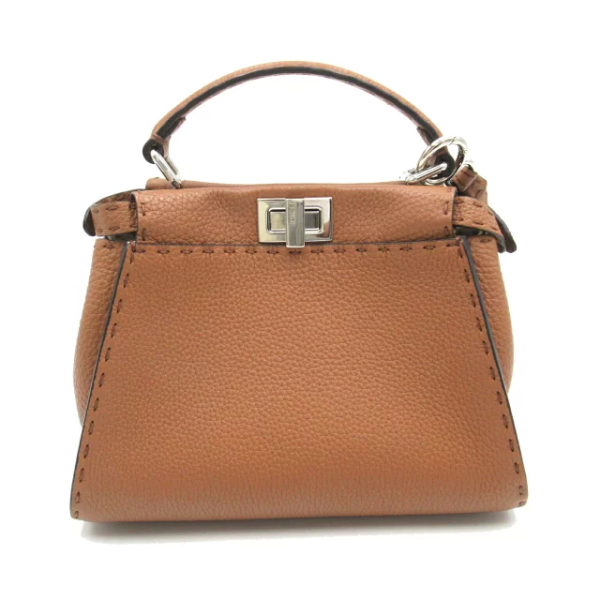 2118800094766 2 Fendi Selleria Mini Peekaboo Leather Two Way Shoulder Bag