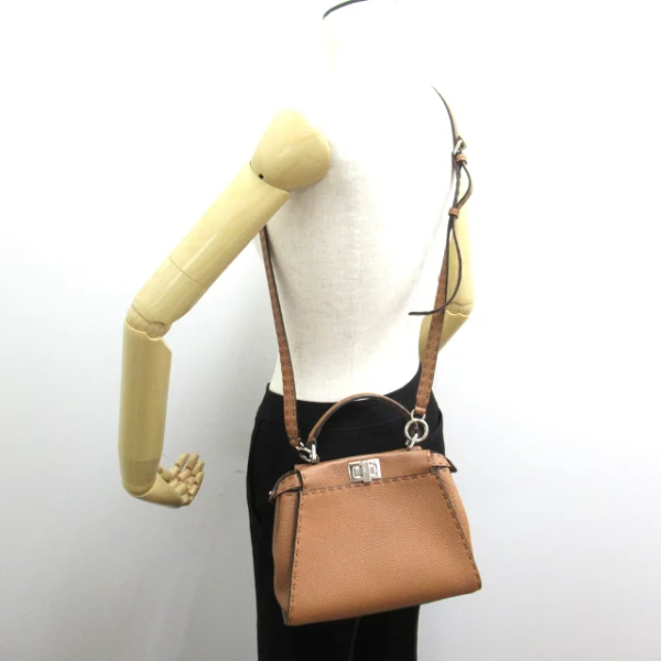 2118800094766 5 Fendi Selleria Mini Peekaboo Leather Two Way Shoulder Bag