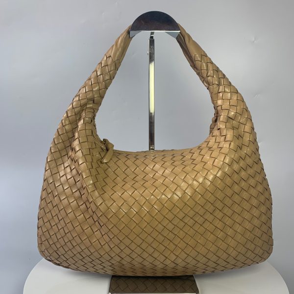 Veneta Bottega Veneta Intrecciato Hobo Bag Medium Beige Lambskin leather