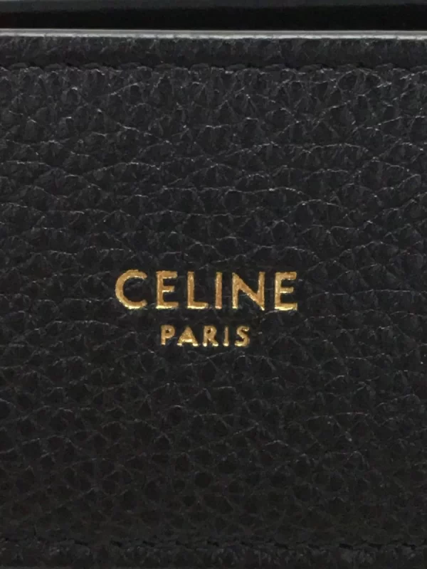 2300036131609 03 CELINE 2WAY Leather Plain Small Cover Padlock Handbag Black