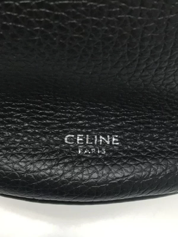 2300036617981 05 CELINE 2way Leather Bucket Shoulder Bag Black