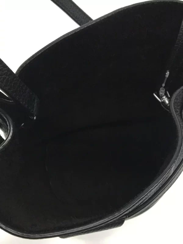 2300036617981 06 CELINE 2way Leather Bucket Shoulder Bag Black