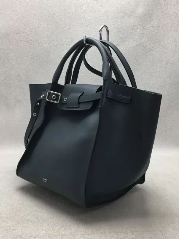 2300036894795 02 CELINE Leather Shoulder Bag Navy