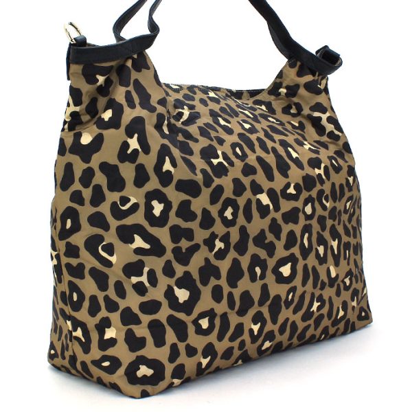 230124 bg2 2 2 Jimmy Choo Tote Bag Eco Bag Womens Brown Leopard Print Nylon Travel