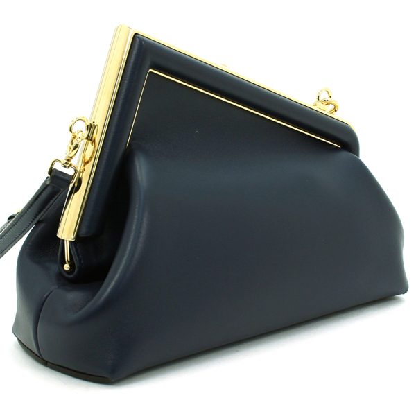230427 bg1 1 2 Fendi Shoulder Clutch Bag Small Nappa Leather Compact Mini Bag Dark Blue