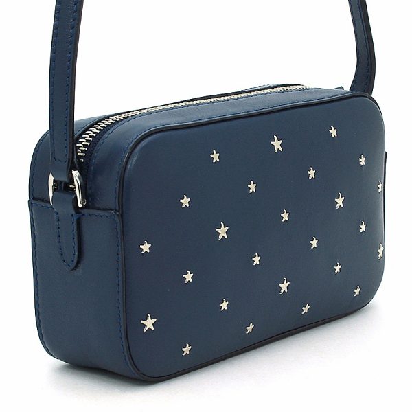 230427 bg2 3 2 Jimmy Choo Shoulder Bag Star Studded Compact Square Minimum Navy Denim Blue