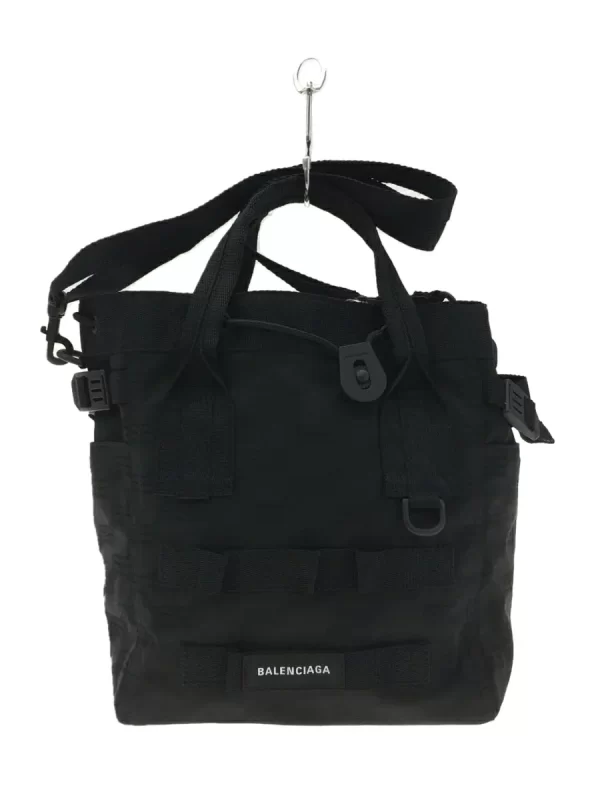 2320321239216 01 BALENCIAGA Army Small Nylon Tote Shoulder Bag Black