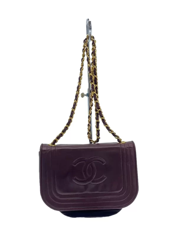 2333912468193 01 CHANEL Sheepskin Leather Shoulder Bag Bordeaux