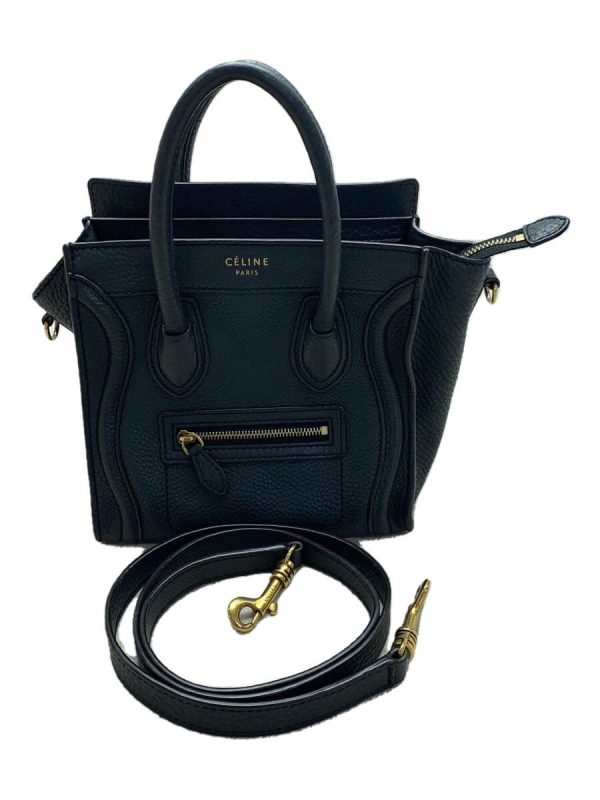 2335191697561 01 Celine Shoulder Bag Leather Navy Handbag