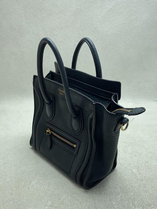 2335191697561 02 Celine Shoulder Bag Leather Navy Handbag