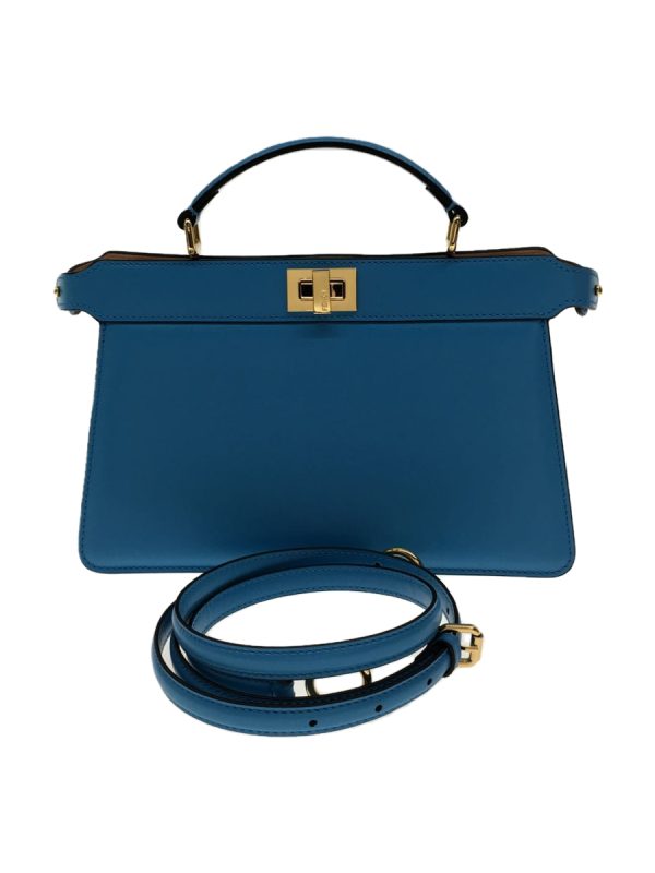 2338880281331 01 Fendi Shoulder Bag Leather Blue Turquoise Handbag