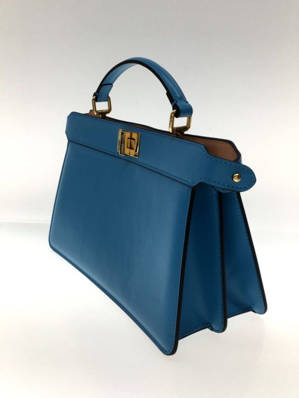 2338880281331 02 Fendi Shoulder Bag Leather Blue Turquoise Handbag