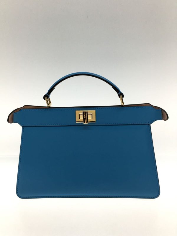 2338880281331 03 Fendi Shoulder Bag Leather Blue Turquoise Handbag