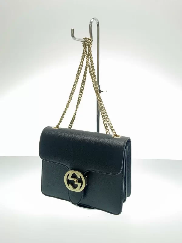 2341271843506 02 GUCCI Chain Interlocking G Shoulder Bag Black