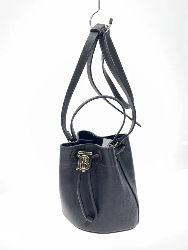 2343520134335 02 BURBERRY Mini TB Drawstring Bucket Bag Black