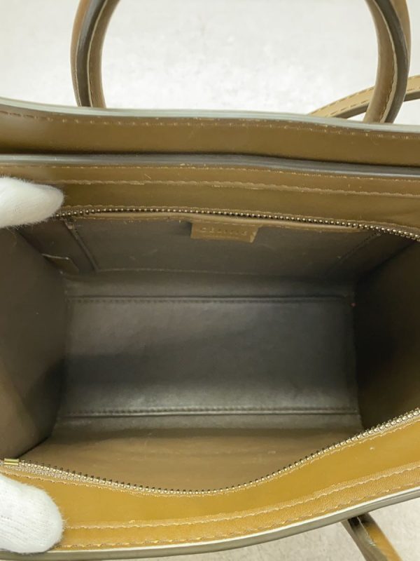 2343561122780 06 Celine Luggage Nano 2way Shoulder Bag Leather Multicolor Beige Brown Navy